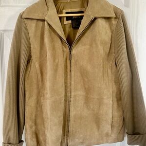 Women’s Vintage Fabio Suede Leather & Sweater Jacket Sz XL